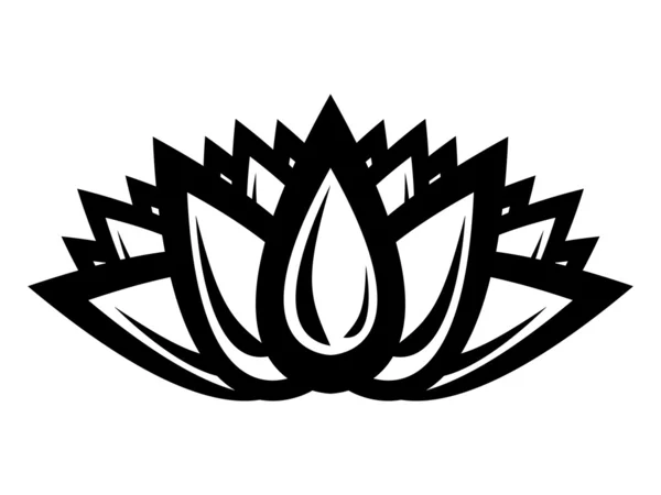 Silhouette d'une fleur de lotus — Image vectorielle