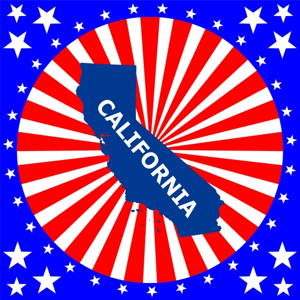 Mapa stanu Kalifornia, USA — Wektor stockowy