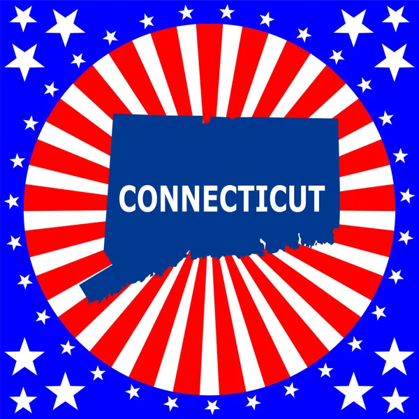 Mapa do estado americano de Connecticut —  Vetores de Stock