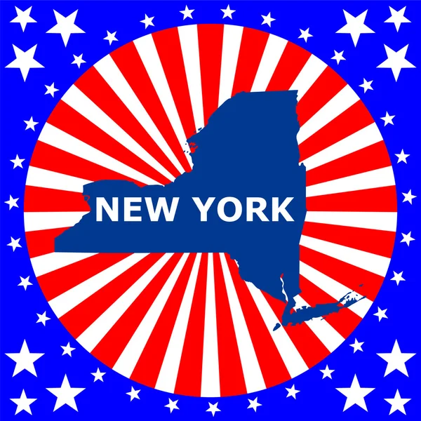 Karta av den amerikanska delstaten new york — Stock vektor