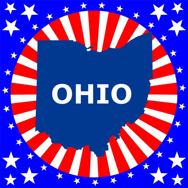 Carte de l'État américain de l'Ohio — Image vectorielle