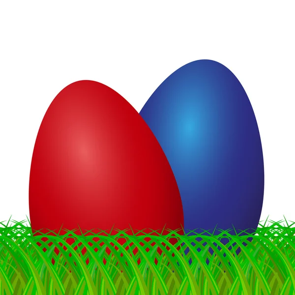 Uova di Pasqua sull'erba — Vettoriale Stock