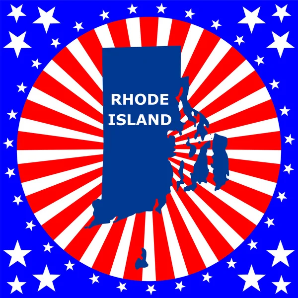 Mapa do estado americano de Rhode Island — Vetor de Stock