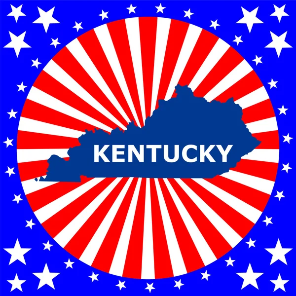 Carte de l'État américain du Kentucky — Image vectorielle