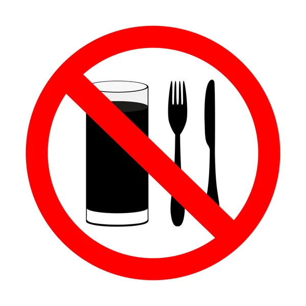 Verbotsschilder "mit Speisen und Getränken sind nicht erlaubt" — Stockvektor