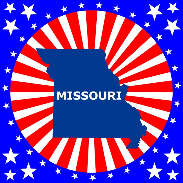 Karte des US-Bundesstaates Missouri — Stockvektor