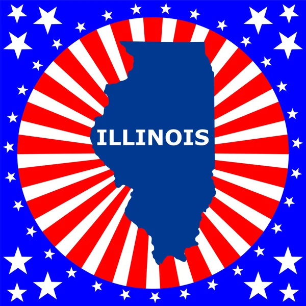 Mapa do estado americano de Illinois —  Vetores de Stock