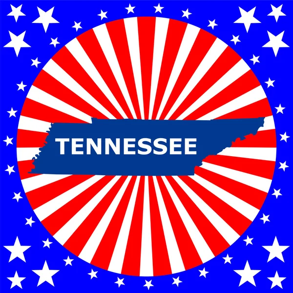 Az amerikai tennessee állam térképén — Stock Vector