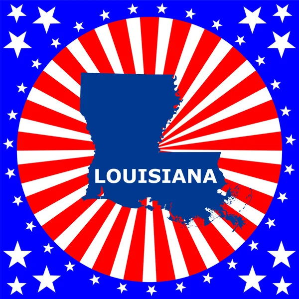 Mappa dello stato americano della Louisiana — Vettoriale Stock