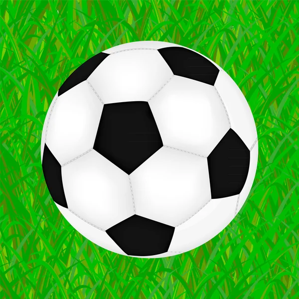 Ballon de football sur herbe verte — Image vectorielle