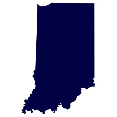 Map of the U.S. state of Indiana clipart