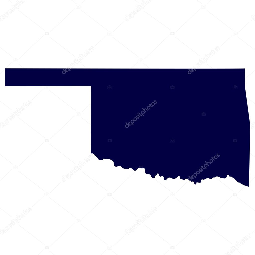 Map of the U.S. state of Oklahoma