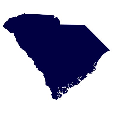 Map of the U.S. state of South Carolina clipart