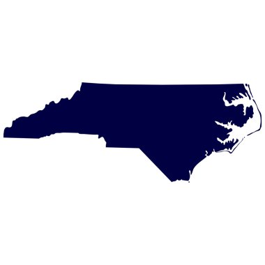 Map of the U.S. state of North Carolina clipart