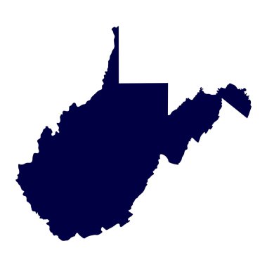 Map of the U.S. state of West Virginia clipart