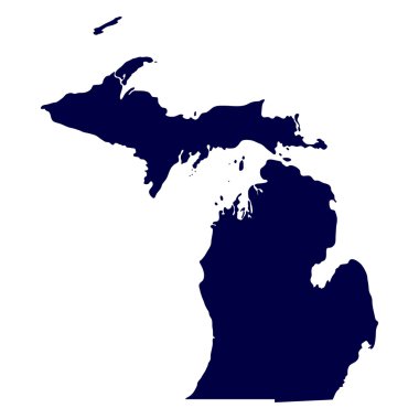 Map of the U.S. state of Michigan clipart