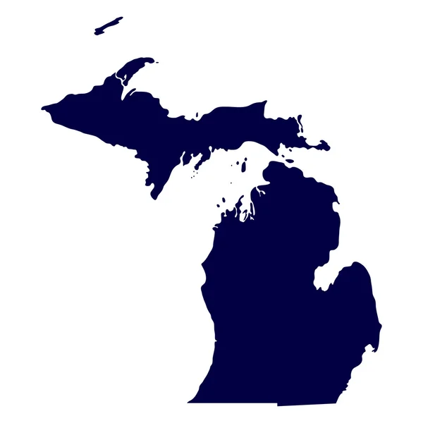 Mappa dello stato degli Stati Uniti del Michigan — Vettoriale Stock