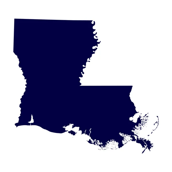 Mappa dello stato americano della Louisiana — Vettoriale Stock