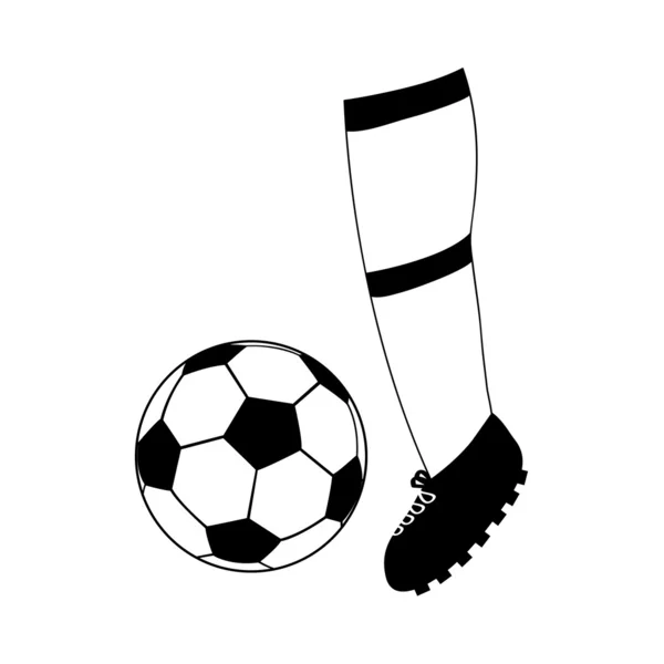 Football de pied et ballon de football — Image vectorielle