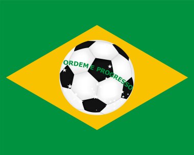 Brezilya bayrağı resmi olan bir futbol topu