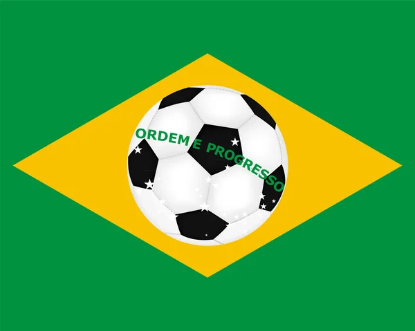 Bandeira do Brasil com foto de bola de futebol —  Vetores de Stock