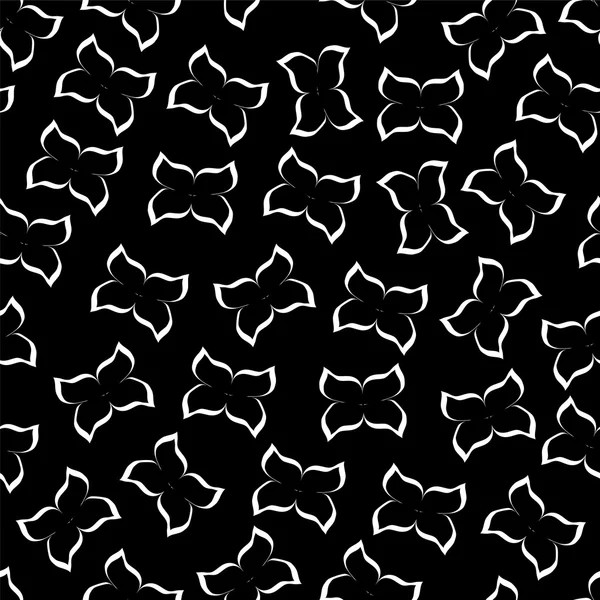 Fond sans couture avec des silhouettes noires de papillons — Image vectorielle