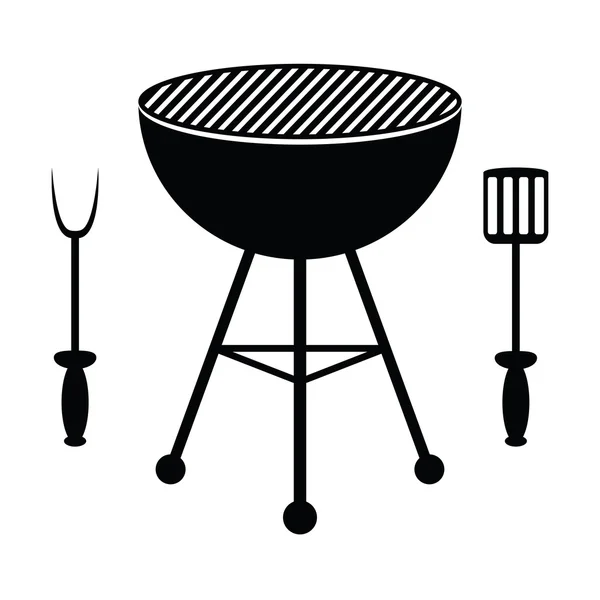 BBQ grill og bestik – Stock-vektor
