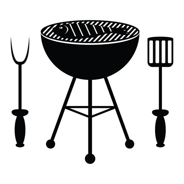 Rôti de poisson sur le barbecue — Image vectorielle