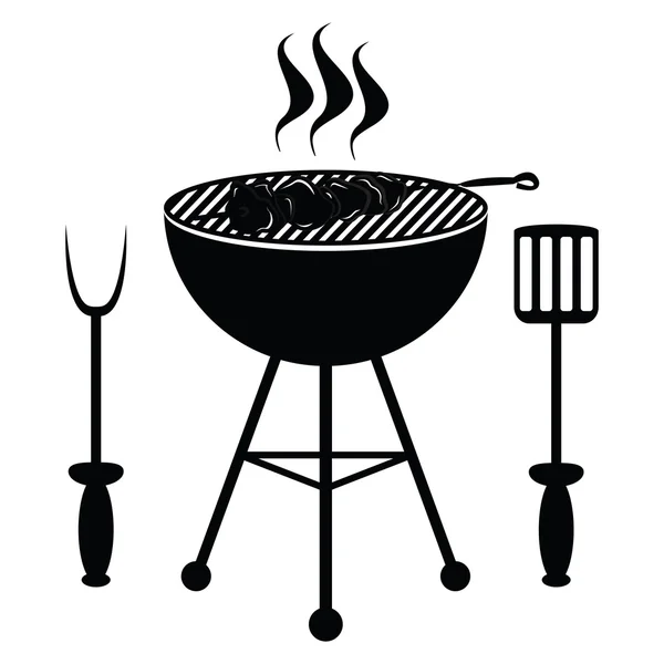 Kebab en la parrilla de barbacoa — Vector de stock