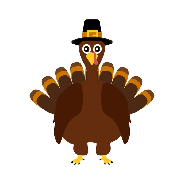 Turkey funny thanksgiving on white background — Stock Vector