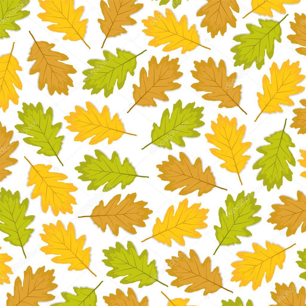 Background from autumn leaves of oak