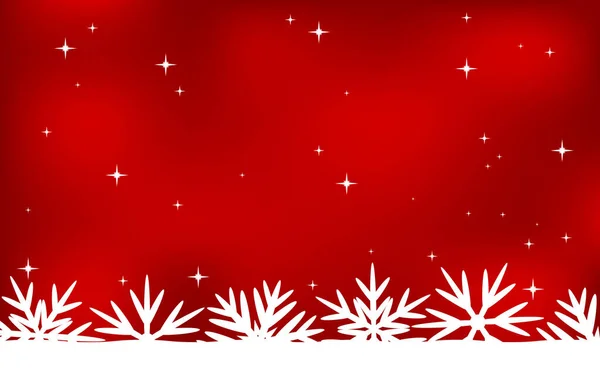 Fondo rojo de Navidad con copos de nieve. — Vector de stock