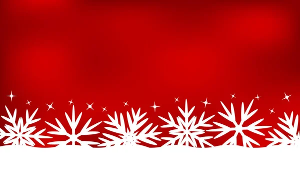 Vánoční červené pozadí se sněhové vločky. — Stockový vektor