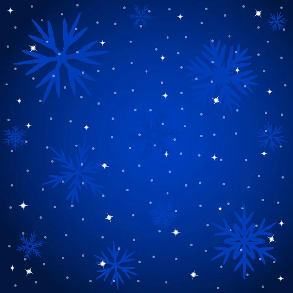 Fondo azul de Navidad con copos de nieve. — Archivo Imágenes Vectoriales