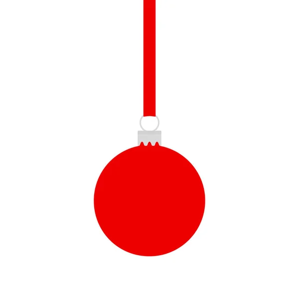 Червоний різдвяний м'яч на стрічці — стоковий вектор