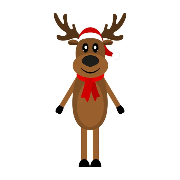 Funny cartoon reindeer for Christmas — Stock Vector