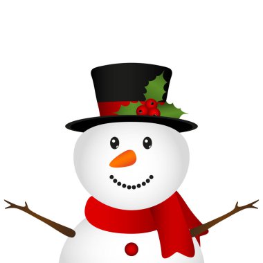 Yılbaşı Kardan beyaz zemin üzerine. 