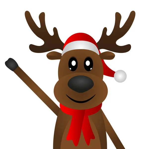 Funny cartoon reindeer for Christmas — Stock Vector