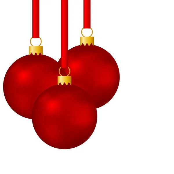Rode kerst bal op lint — Stockvector