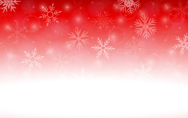 Kar taneleriyle kırmızı Noel arkaplanı. — Stok Vektör