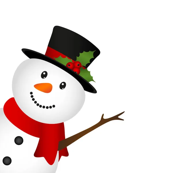 Bonhomme de neige de Noël sur fond blanc . — Image vectorielle