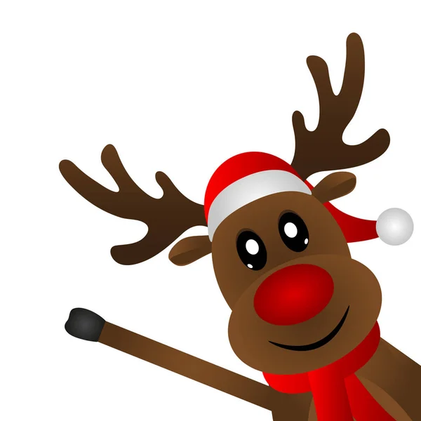 Funny cartoon reindeer for Christmas — Stock Vector