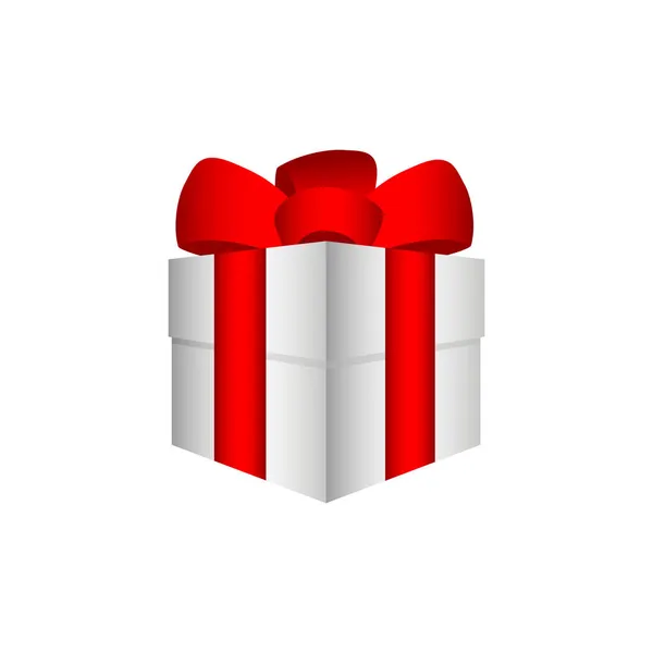 Christmas gift on a bow on a white background — Stock Vector