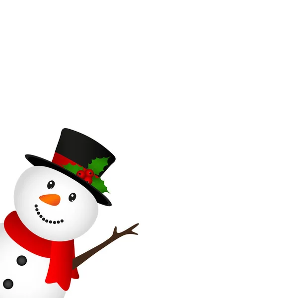 Bonhomme de neige de Noël sur fond blanc . — Image vectorielle