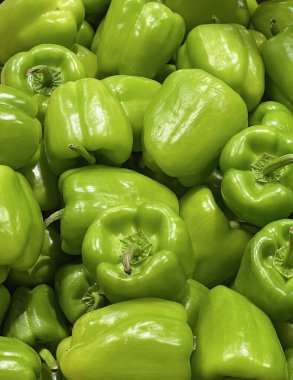 Background from fresh green peppers. 