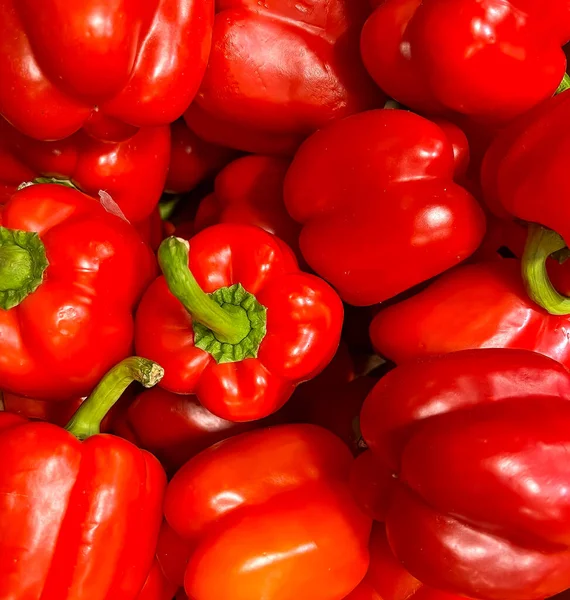 Background from fresh red peppers. — Foto Stock