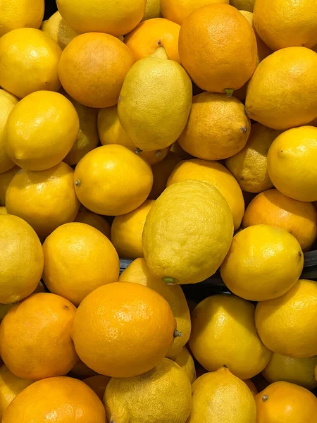 Φρέσκα ώριμα φρούτα λεμονιού φόντο — Φωτογραφία Αρχείου