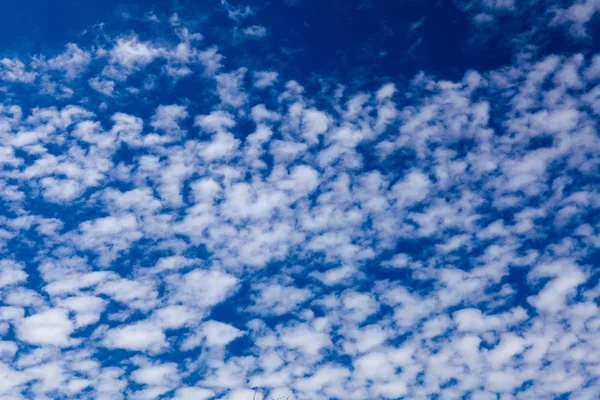 Witte wolken op een blauwe lucht achtergrond — Stockfoto