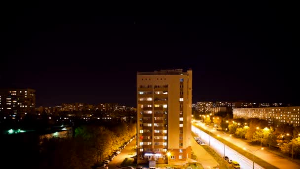 Noche de lapso de tiempo sity — Vídeo de stock