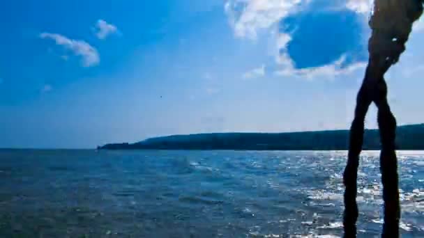 Time lapse view of river from ship — Stock Video